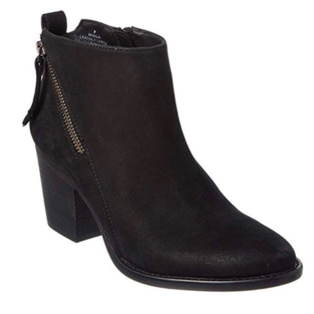 BLONDO WATERPROOF Black Nivada Leather Zip Ankle Boots